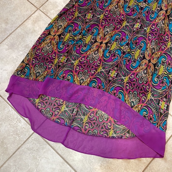 Lane Bryant Purple Paisley Chiffon Midi Dress 22/24 - Picture 6 of 8